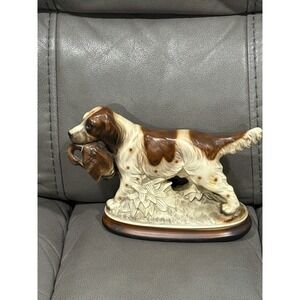 Vintage M Takai Japan Dog Figurine Springer Spaniel Hunting Game Statue MINT